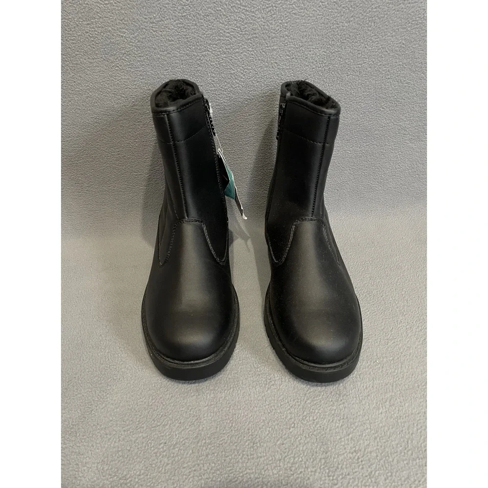 Totes Faux Fur Lined Zipper Boots Black Size Men 8m New! Luke 020065 Waterproof